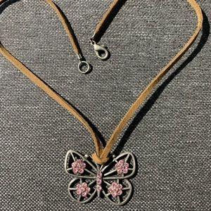 Butterfly pendant choker
